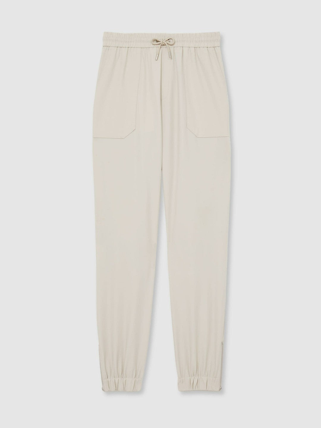 Drawstring Technical Cuffed Trousers in Stone