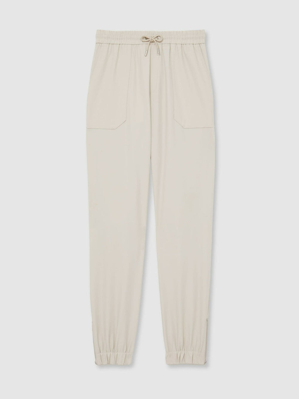 Drawstring Technical Cuffed Trousers in Stone