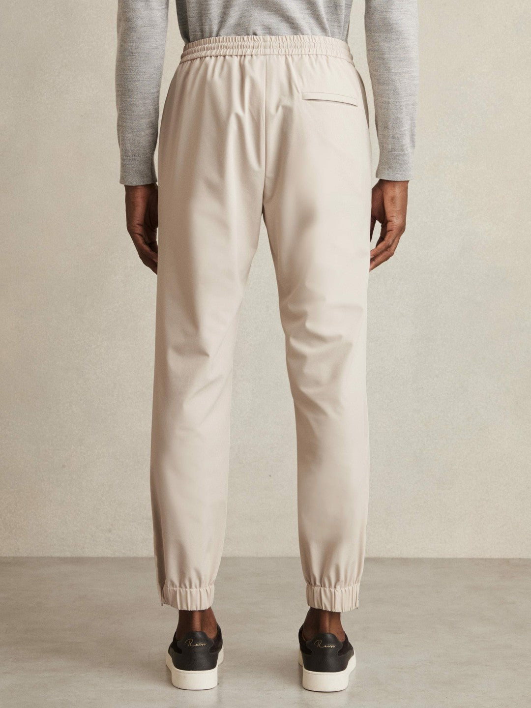 Drawstring Technical Cuffed Trousers in Stone