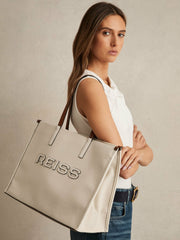 Canvas Logo Tote Bag in Natural