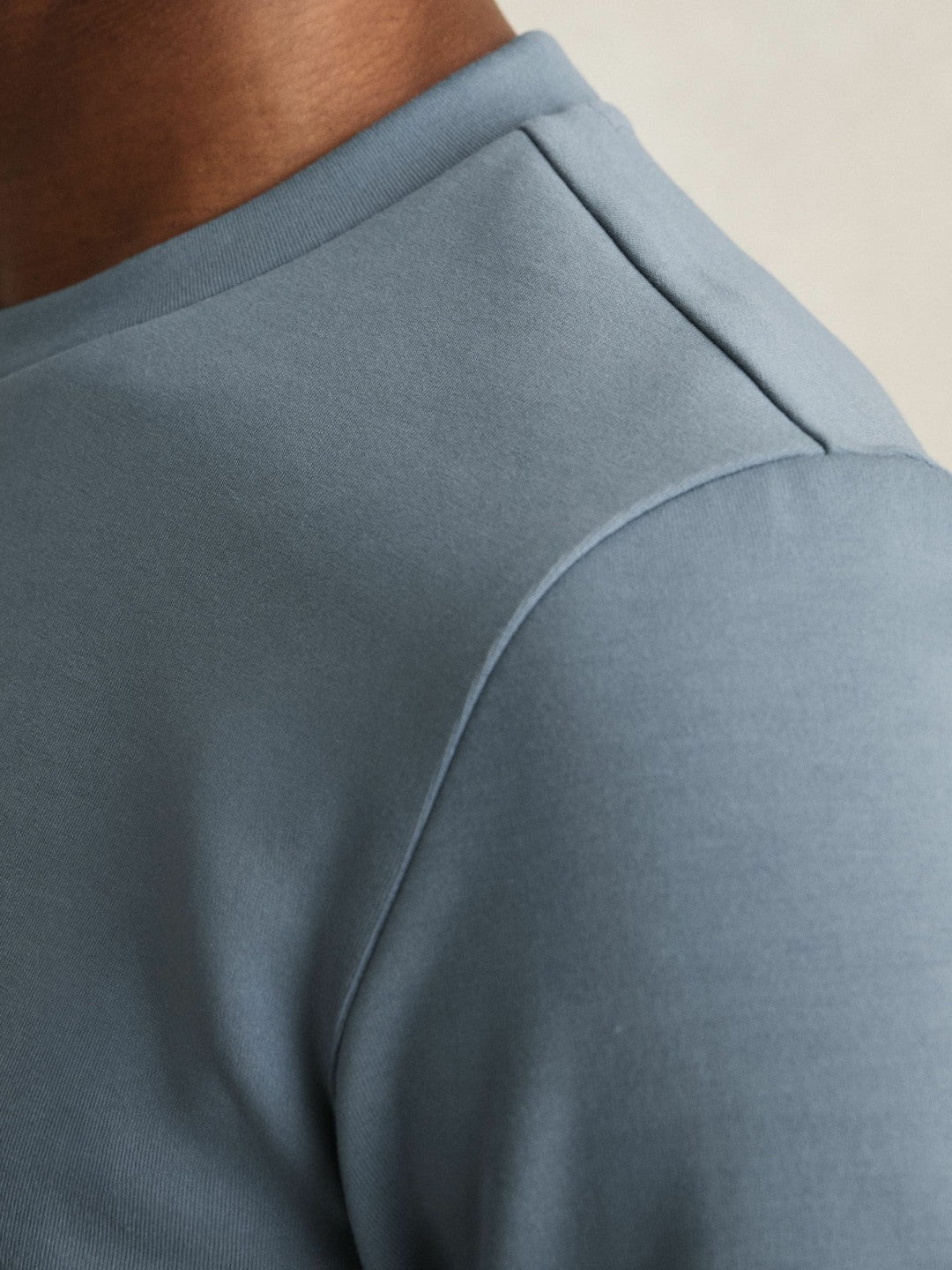 Interlock Jersey Crew Neck T-Shirt in Airforce Blue