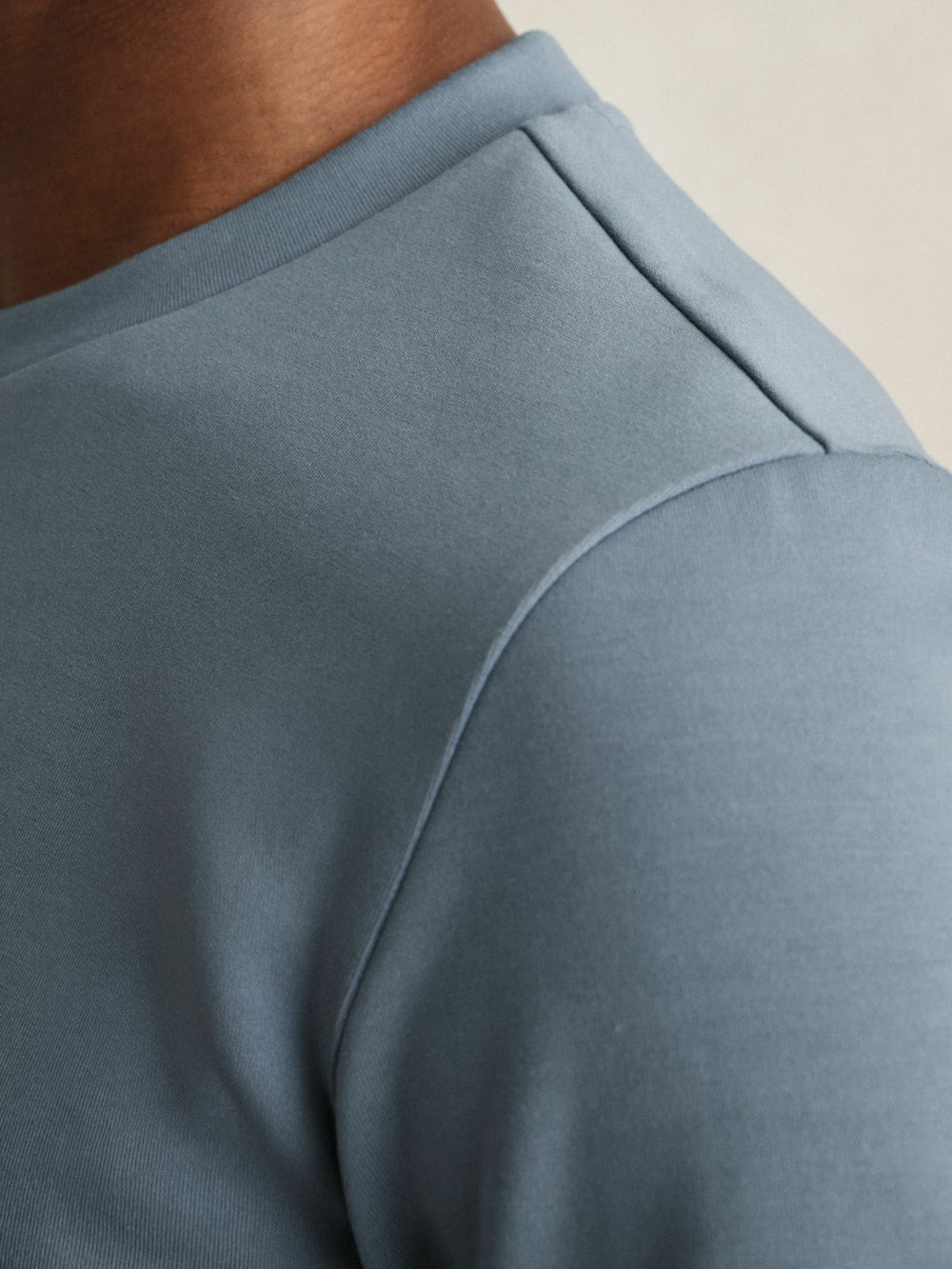 Interlock Jersey Crew Neck T-Shirt in Airforce Blue