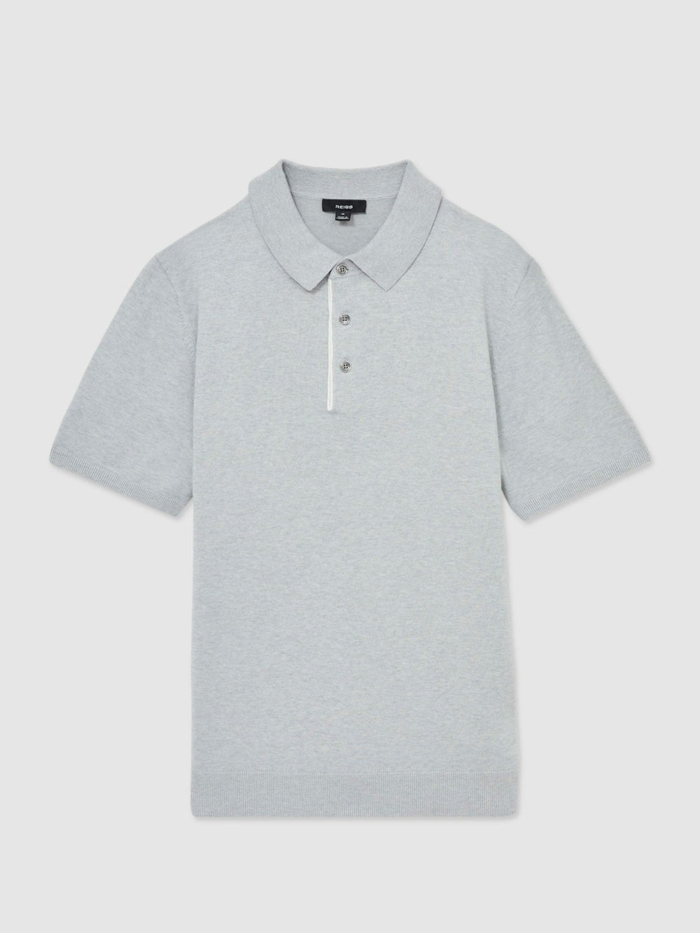 Contrast-Placket Polo Shirt With Cotton in Washed Sage Green