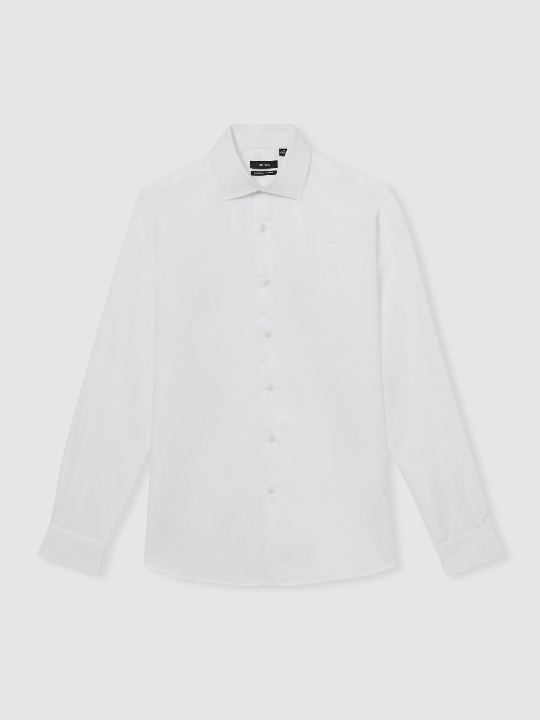 Regular Fit Cotton Sateen Shirt in White