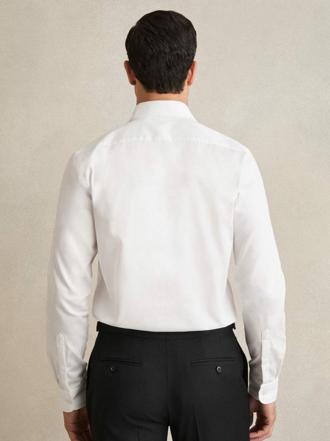 Regular Fit Cotton Sateen Shirt in White