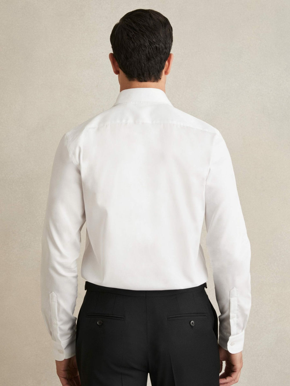 Regular Fit Cotton Sateen Shirt in White