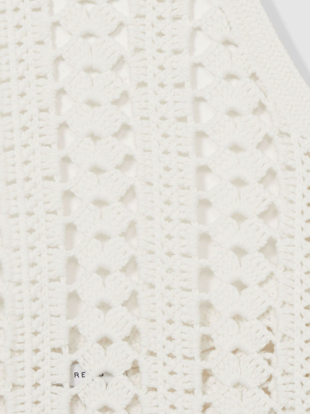 Cotton Crochet Halterneck Vest Top in White
