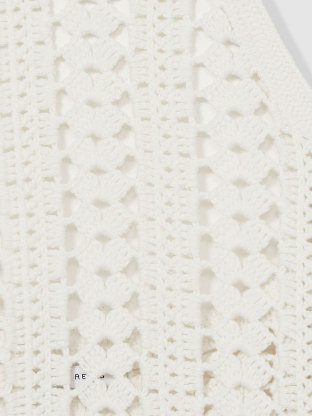 Cotton Crochet Halterneck Vest Top in White