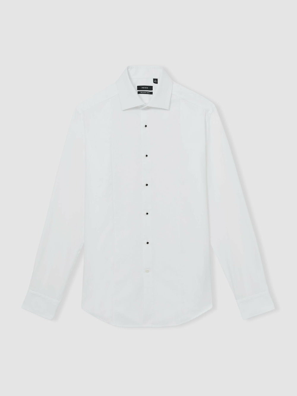 Slim Fit Cotton Dinner Shirt in White
