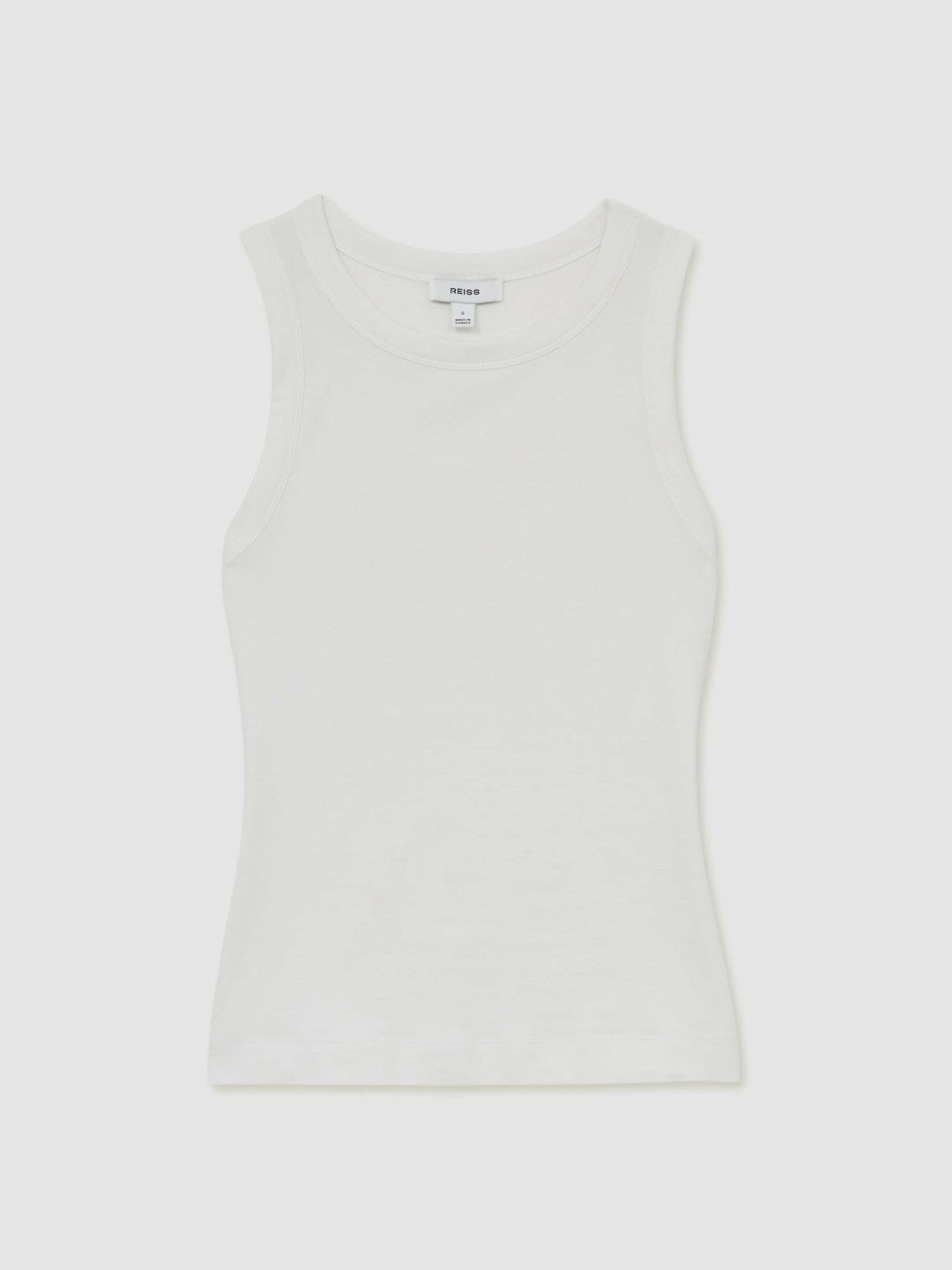 Stretch-Cotton Racerback Vest in White