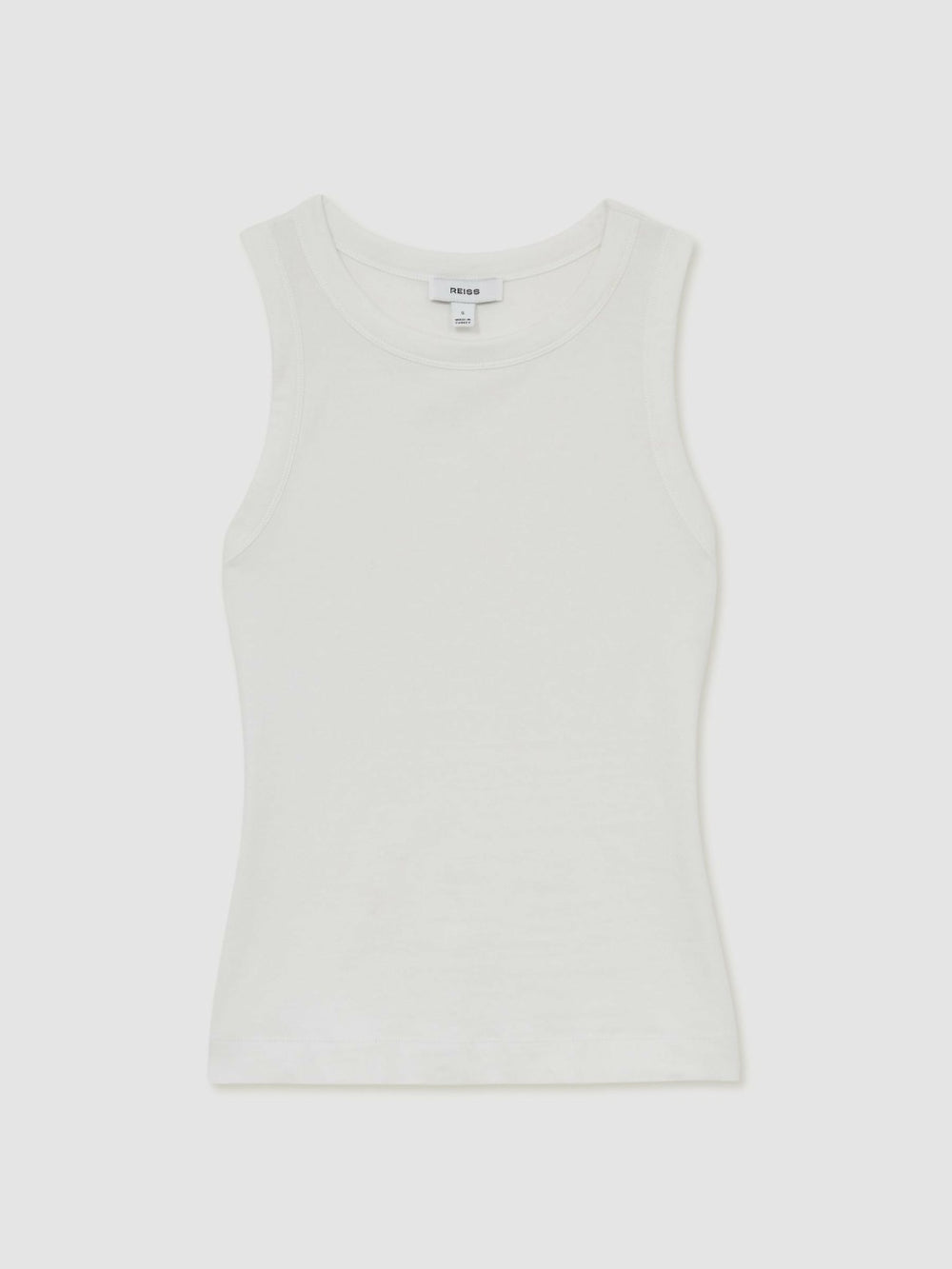 Stretch-Cotton Racerback Vest in White