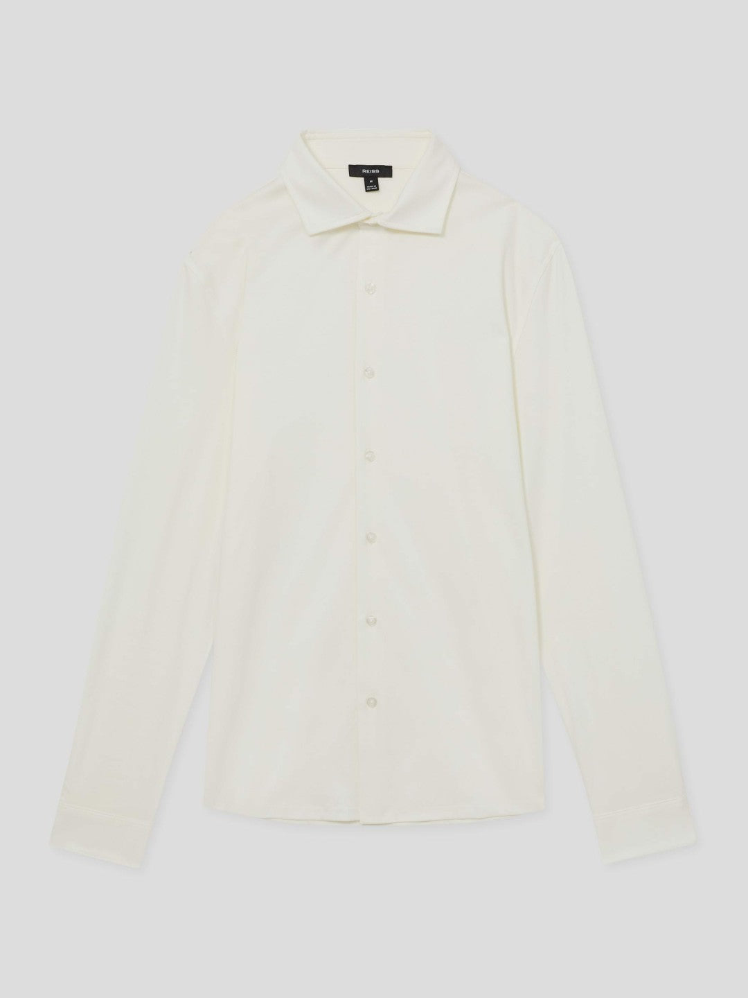 Cotton-Jersey Button-Through Shirt in Ecru