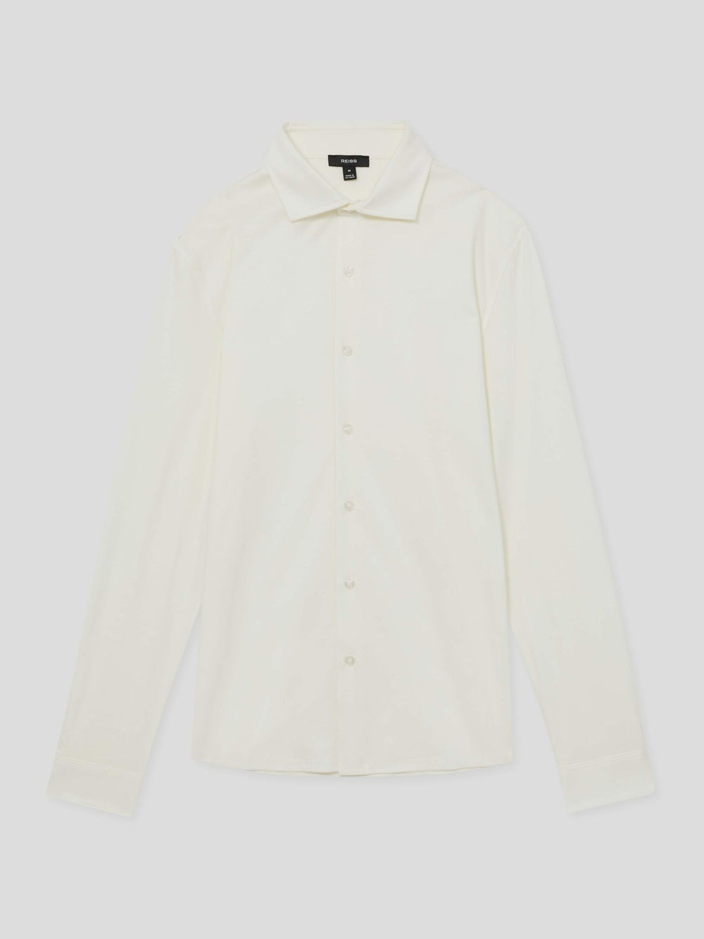 Cotton-Jersey Button-Through Shirt in Ecru