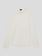 Cotton-Jersey Button-Through Shirt in Ecru