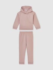 9-13 yrs Cotton-Blend Hoodie And Joggers Set in Mink
