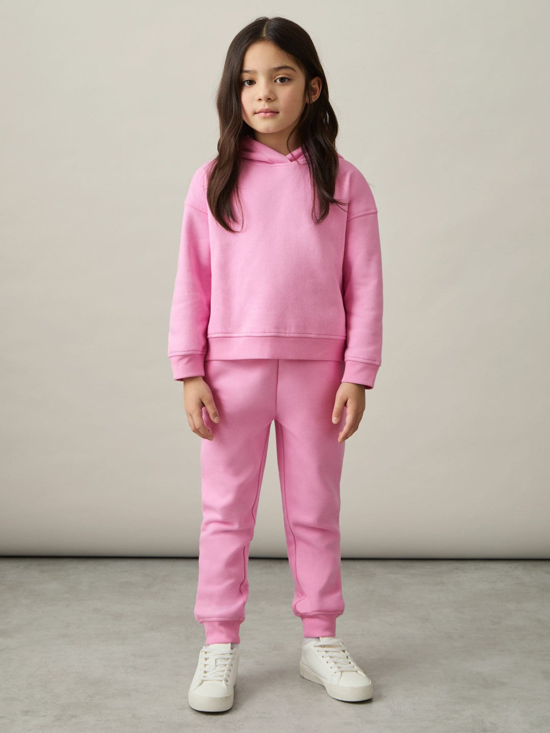 9-13 yrs Cotton-Blend Hoodie And Joggers Set in Bright Pink