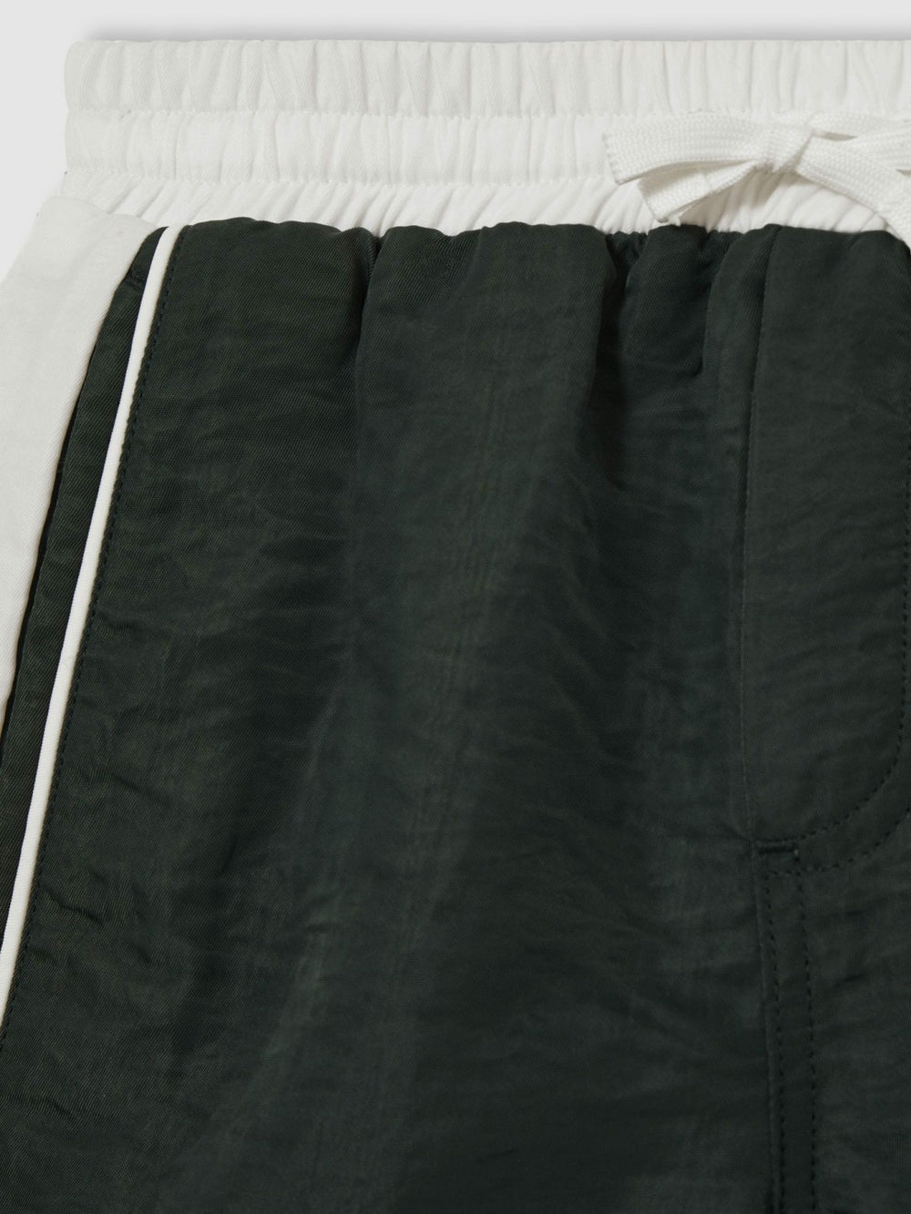 9-13 yrs Colour-Block Piped Swim Shorts in Green/White
