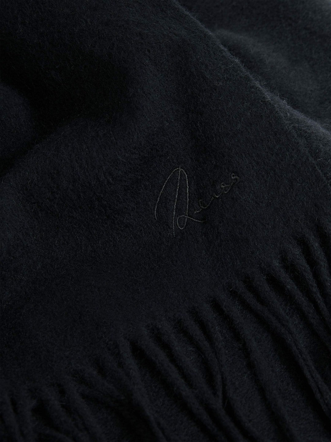 Wool and Cashmere Scarf in Navy