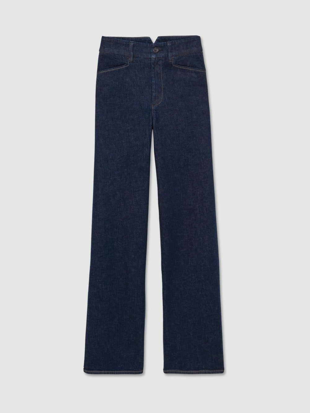 Paige High Rise Wide Leg Jeans in Edinburgh Dark Blue