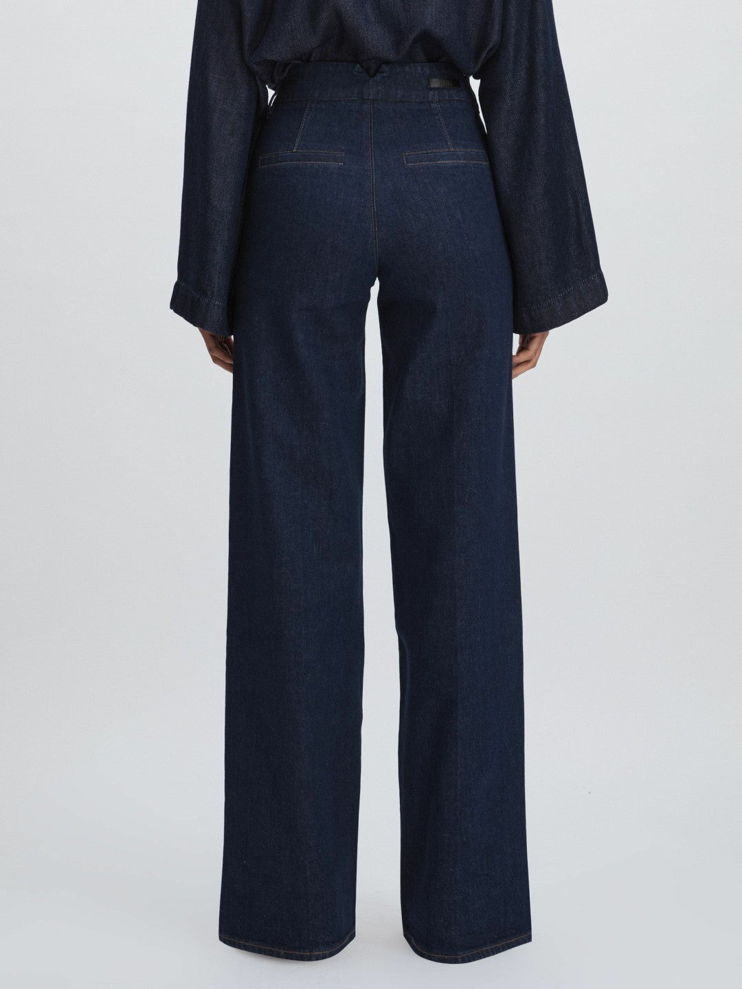 Paige High Rise Wide Leg Jeans in Edinburgh Dark Blue