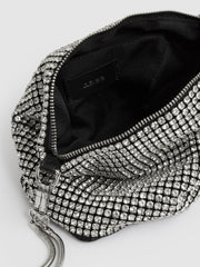 Crystal Bracelet Pouch Bag in Silver
