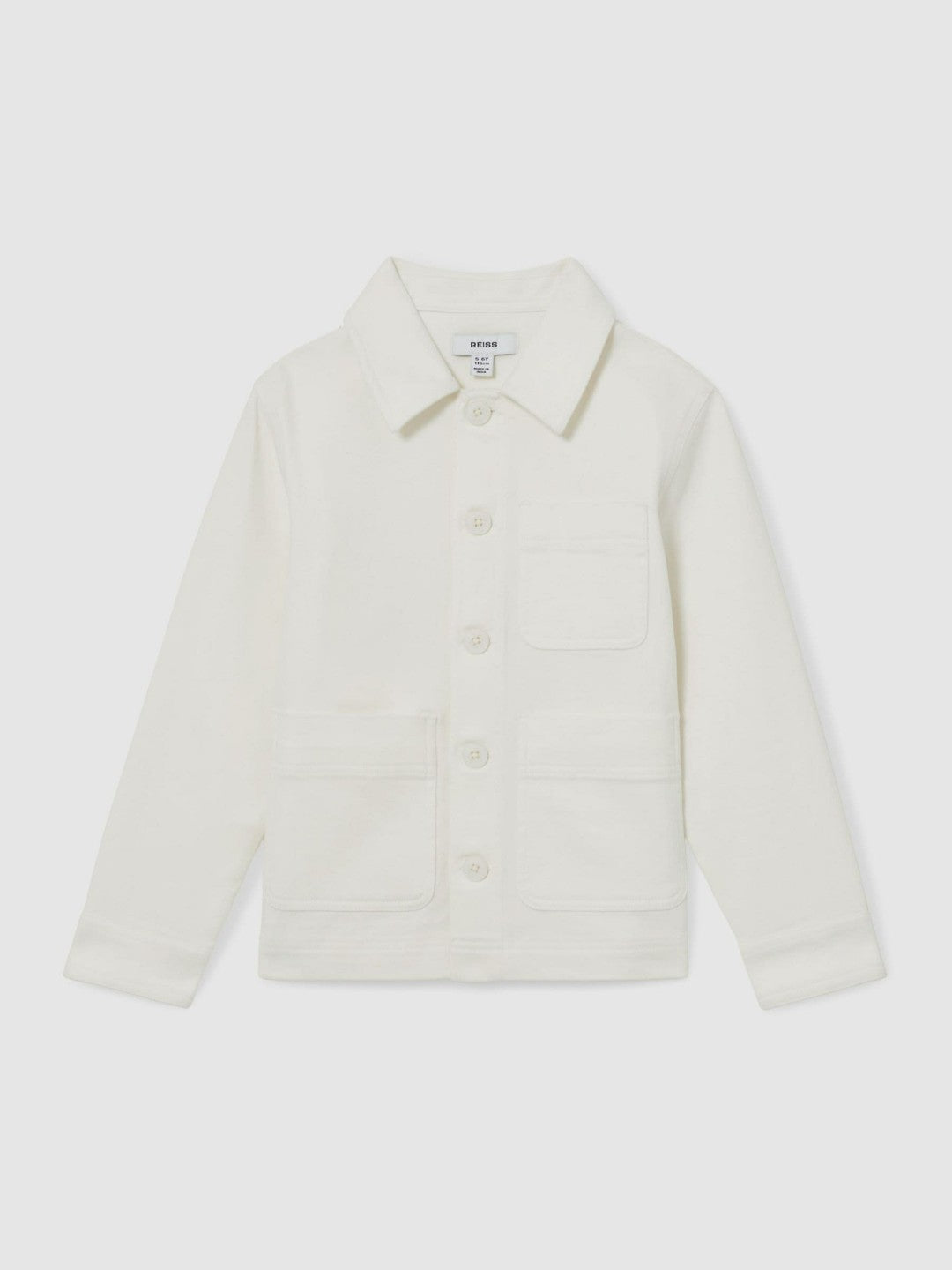 Cotton-Blend Work Jacket in Off White