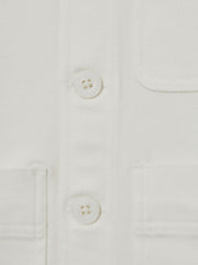 Cotton-Blend Work Jacket in Off White