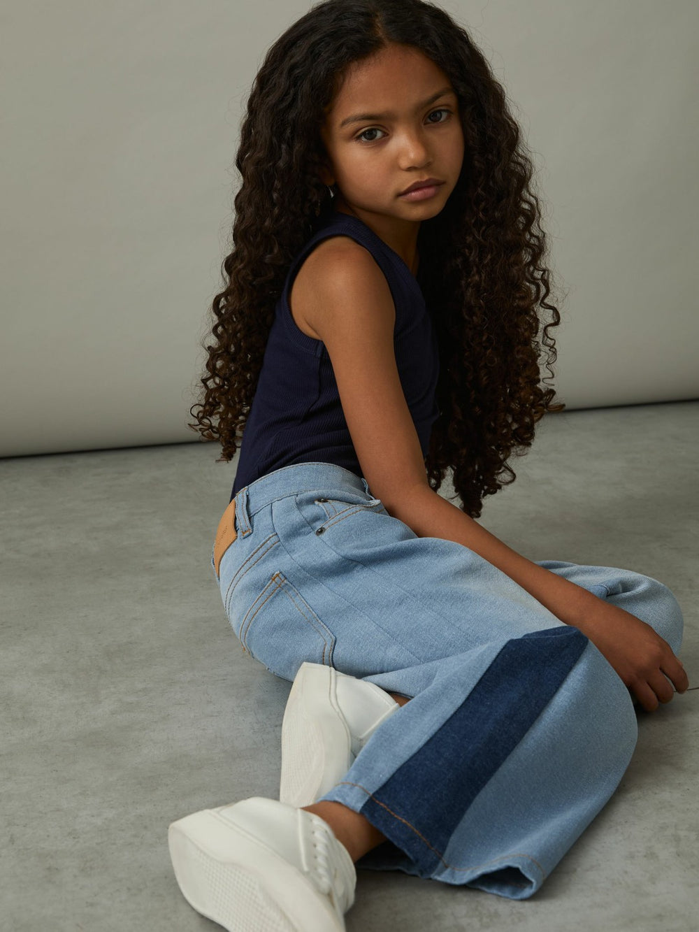 4-9 yrs Patchwork Denim Jeans Two-Tone in Blue