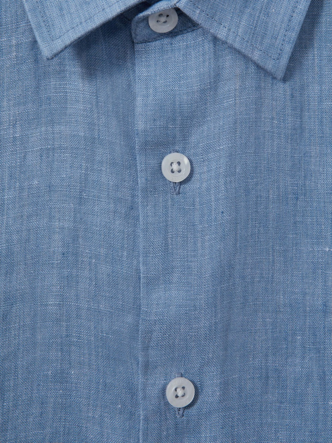 9-13 yrs Short Sleeve Linen Shirt in Sky Blue