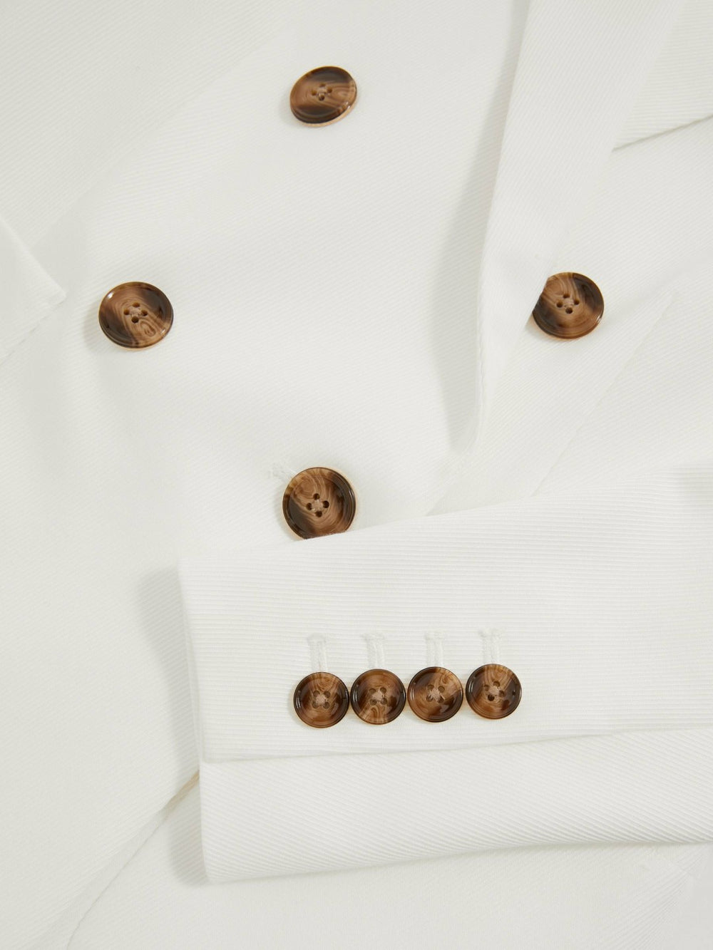 Double-Breasted Notch-Lapel Blazer in White
