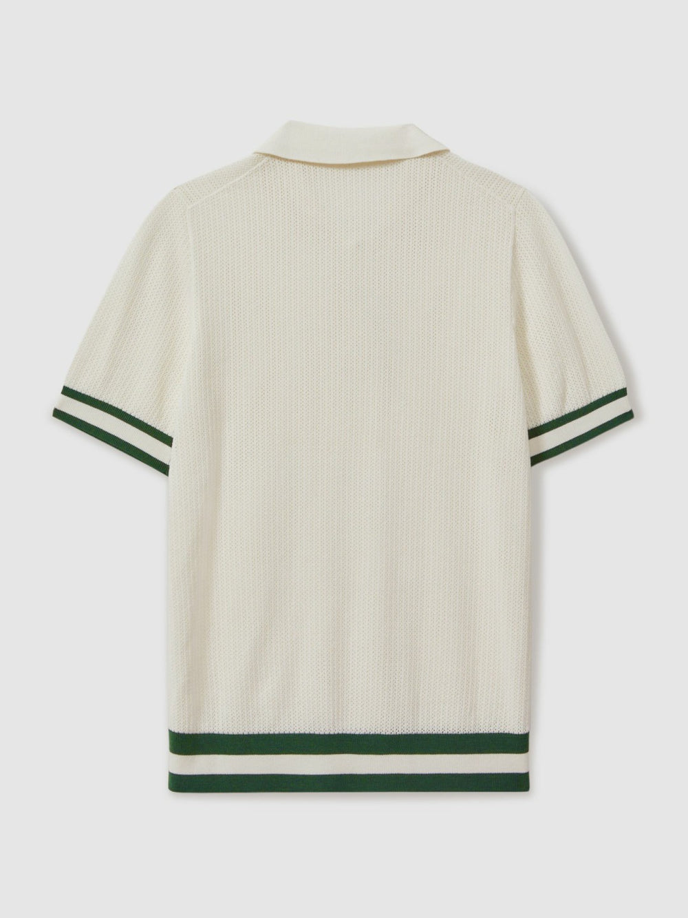 | Ché Knitted Half-Button Polo Shirt in White