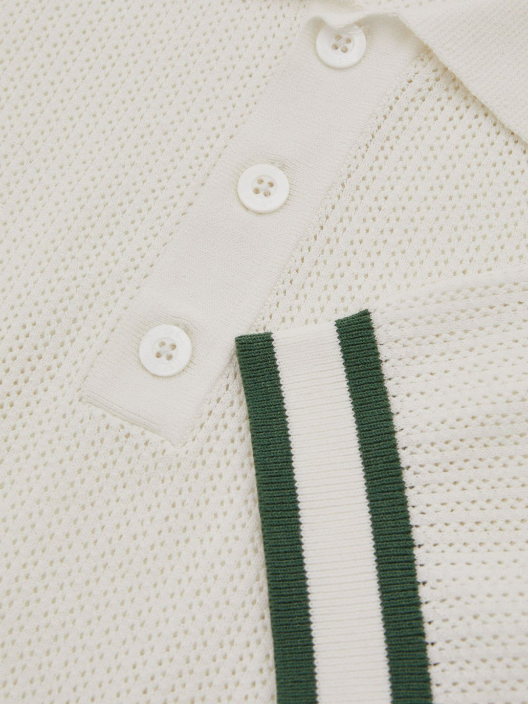 | Ché Knitted Half-Button Polo Shirt in White