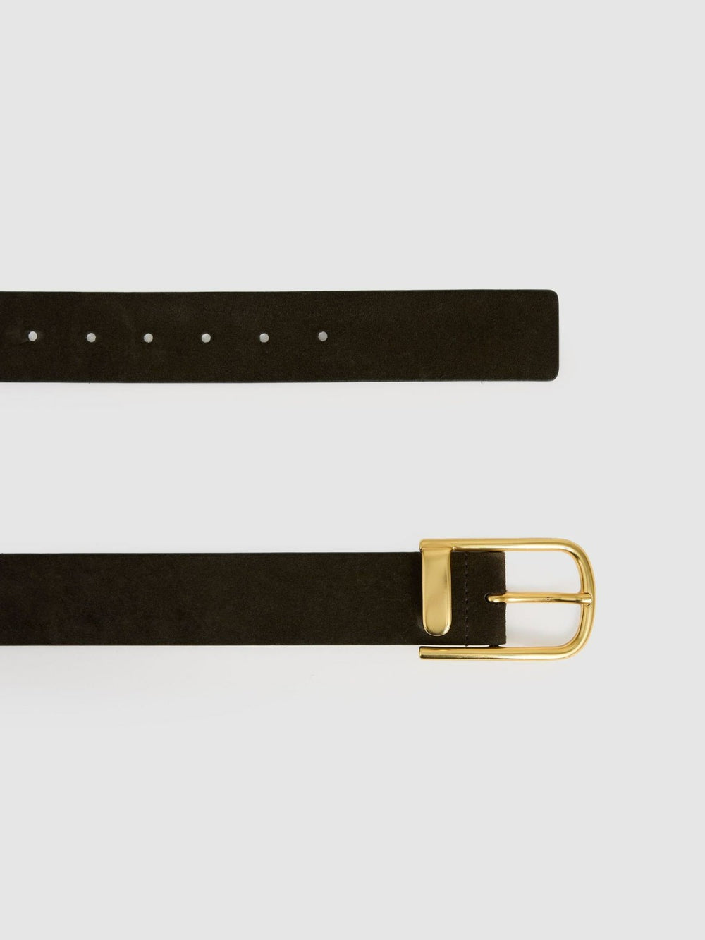 Leather Half Keeper Belt in Chocolate