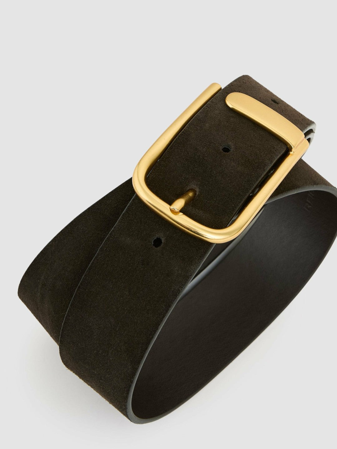 Leather Half Keeper Belt in Chocolate