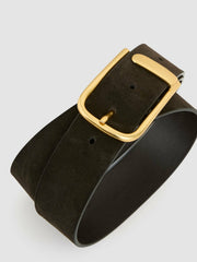 Leather Half Keeper Belt in Chocolate