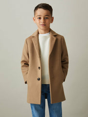 9-13 yrs Single Breasted Overcoat in Camel