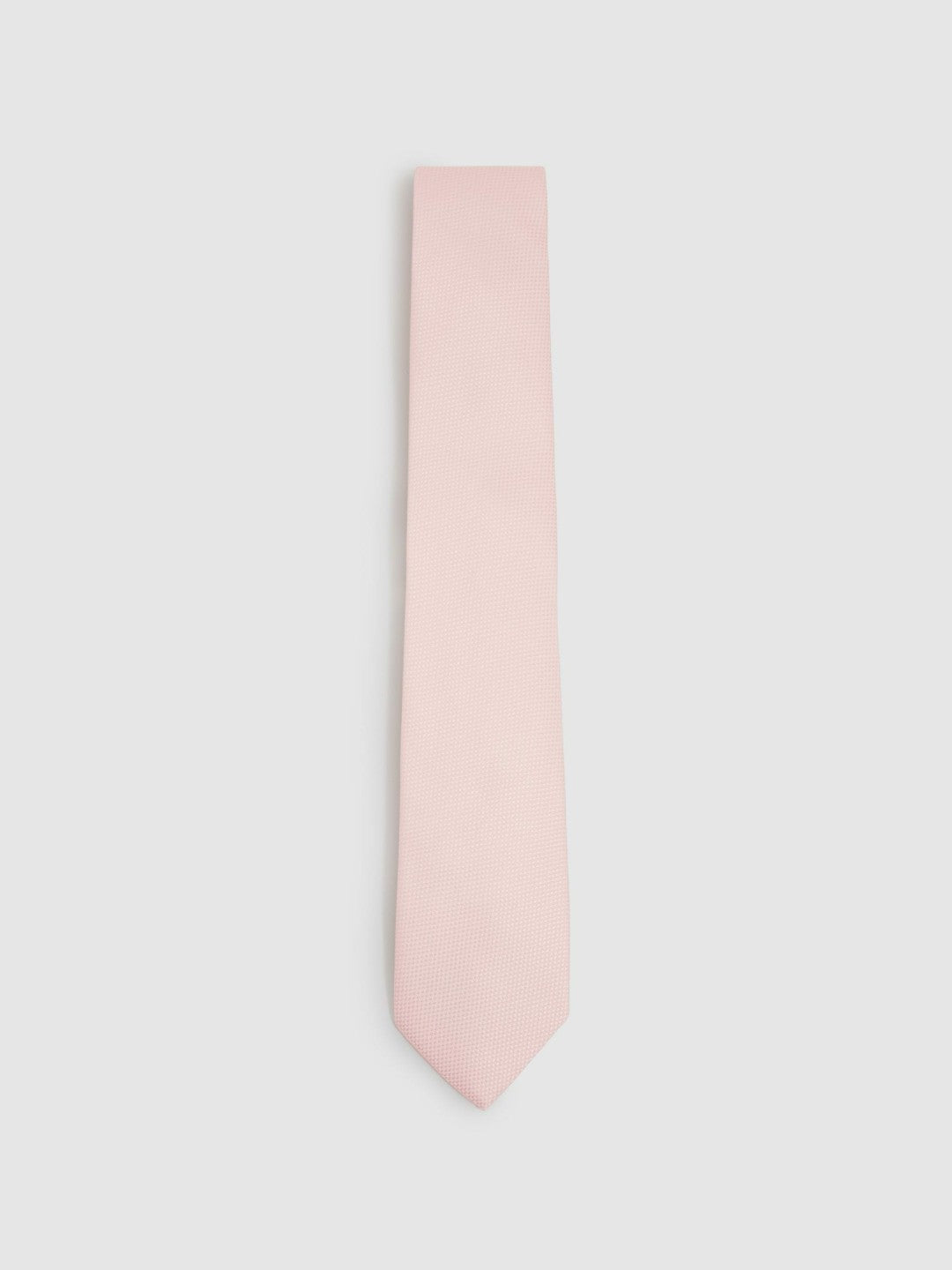 Textured Silk Blend Tie in Light Pink