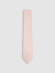 Textured Silk Blend Tie in Light Pink