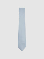 Textured Silk Blend Tie in Light Blue