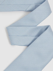 Textured Silk Blend Tie in Light Blue