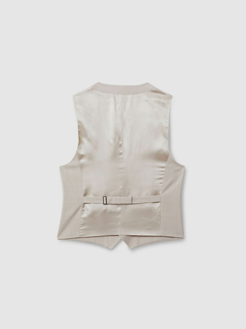 Slim Fit Single Breasted Waistcoat in Stone