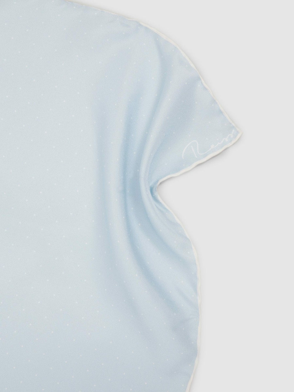 Polka Dot Silk Pocket Square in Light Blue