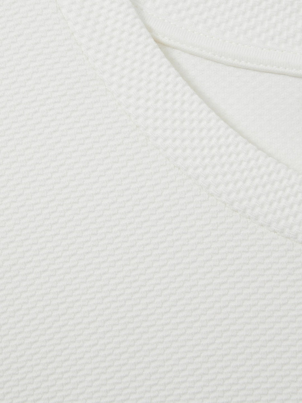 Textured Crew-Neck T-Shirt in Off White