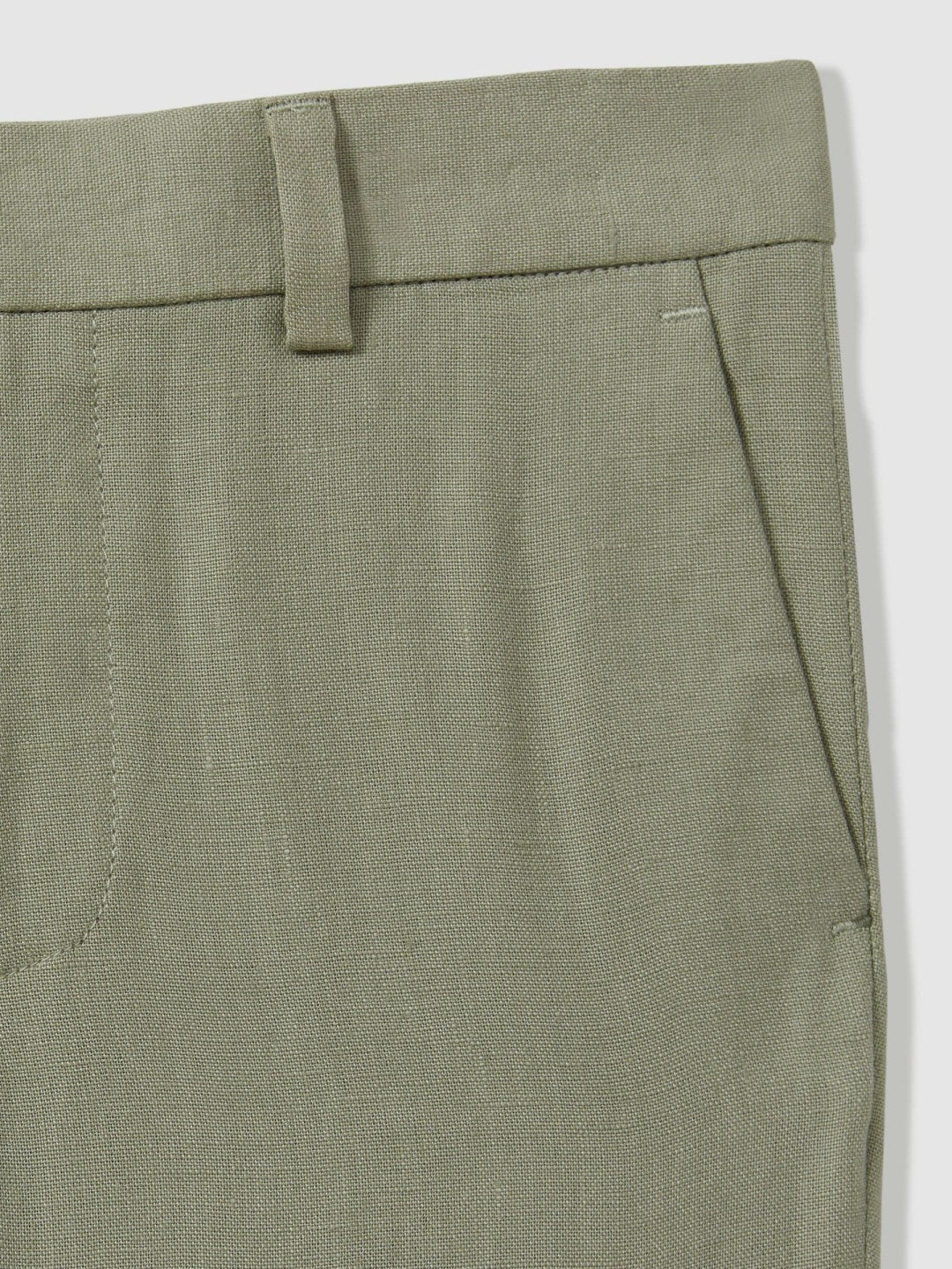 3-9 yrs Slim Fit Linen Adjustable Trousers in Apple