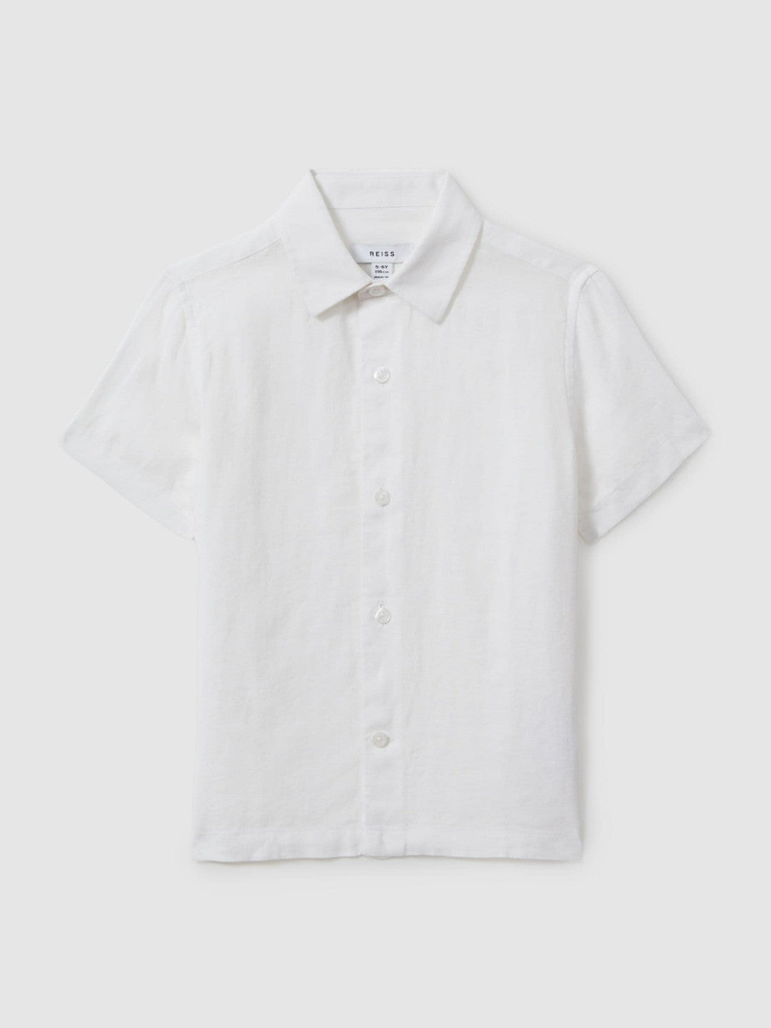 9-13 yrs Short Sleeve Linen Shirt in White