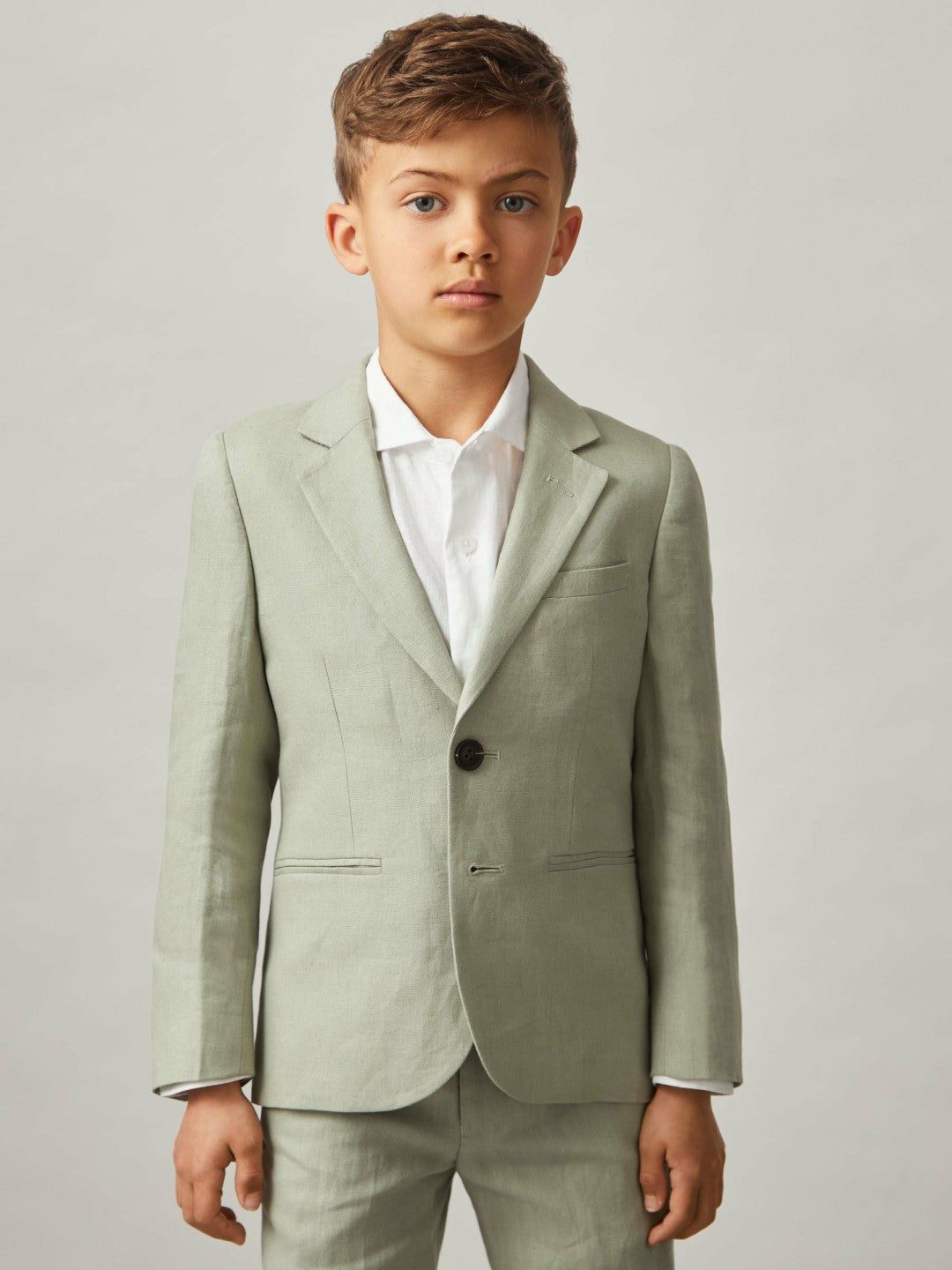3-9 yrs Linen Single Breasted Blazer in Apple