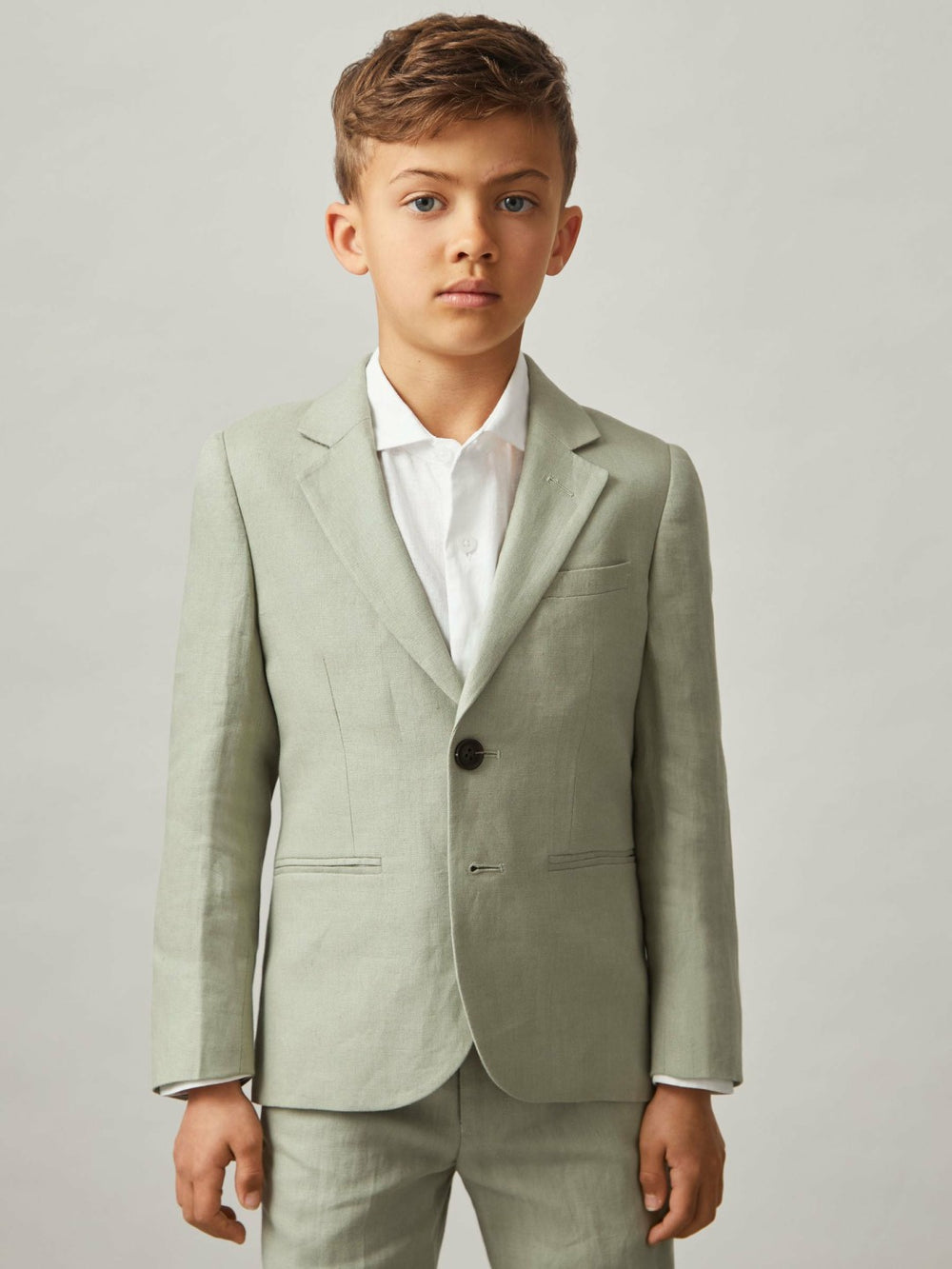 3-9 yrs Linen Single Breasted Blazer in Apple