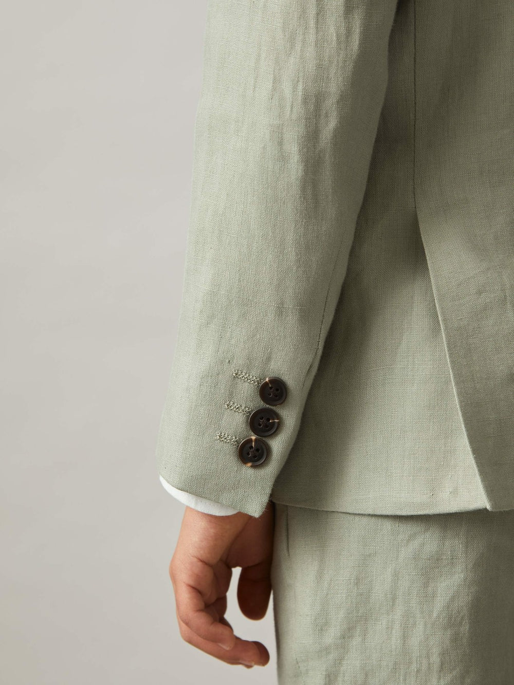 3-9 yrs Linen Single Breasted Blazer in Apple