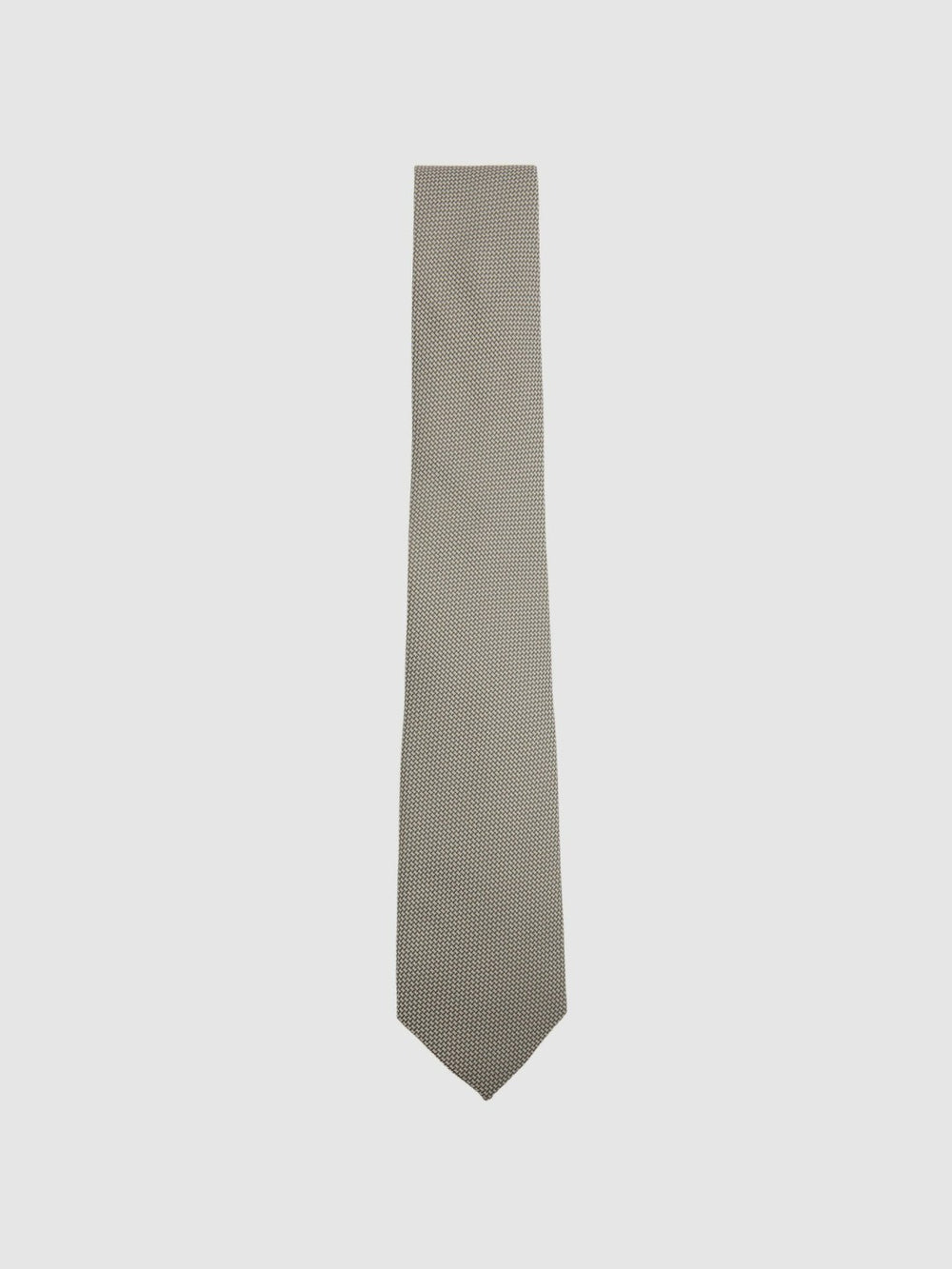 Textured Silk Blend Tie in Light Sage