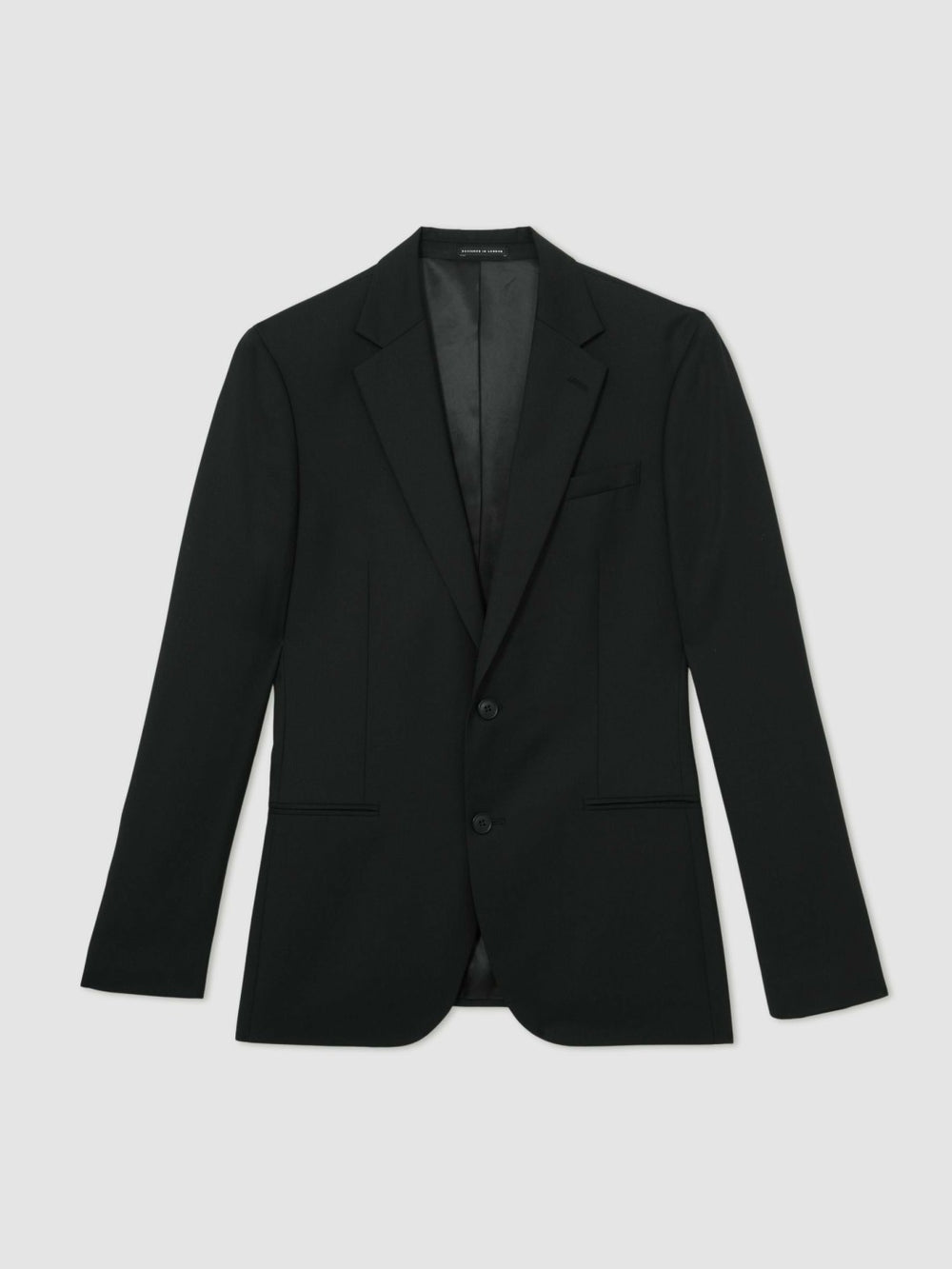 Wool-Blend Single-Breasted Suit Jacket Slim-Fit in Black